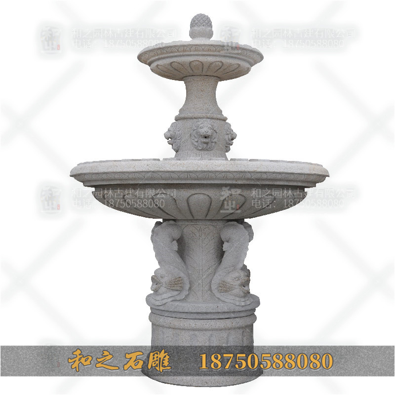 靠墙石雕水钵