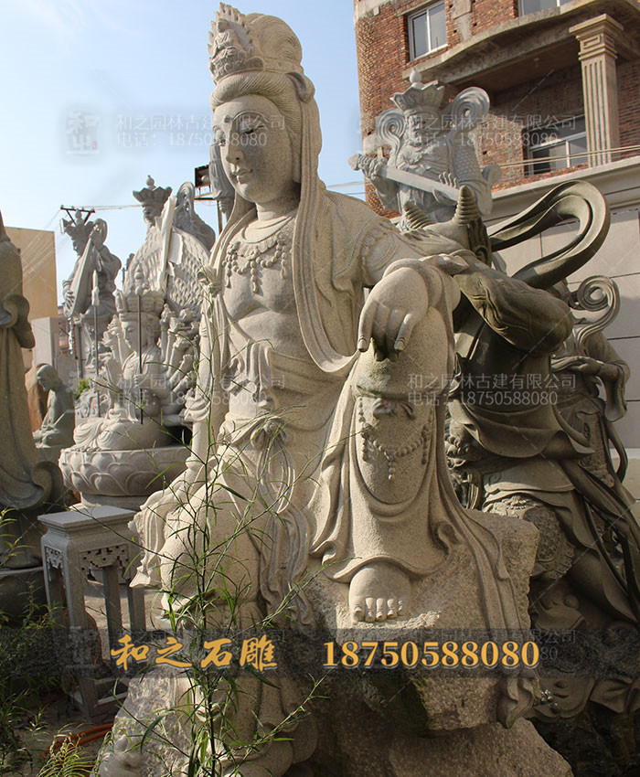 八世纪唐代石雕观音菩萨立像- 诸菩萨- 和之石雕
