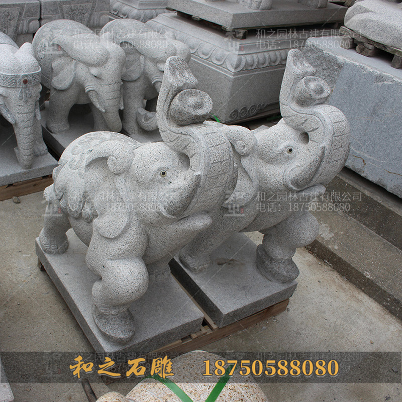 大象石雕工艺摆件
