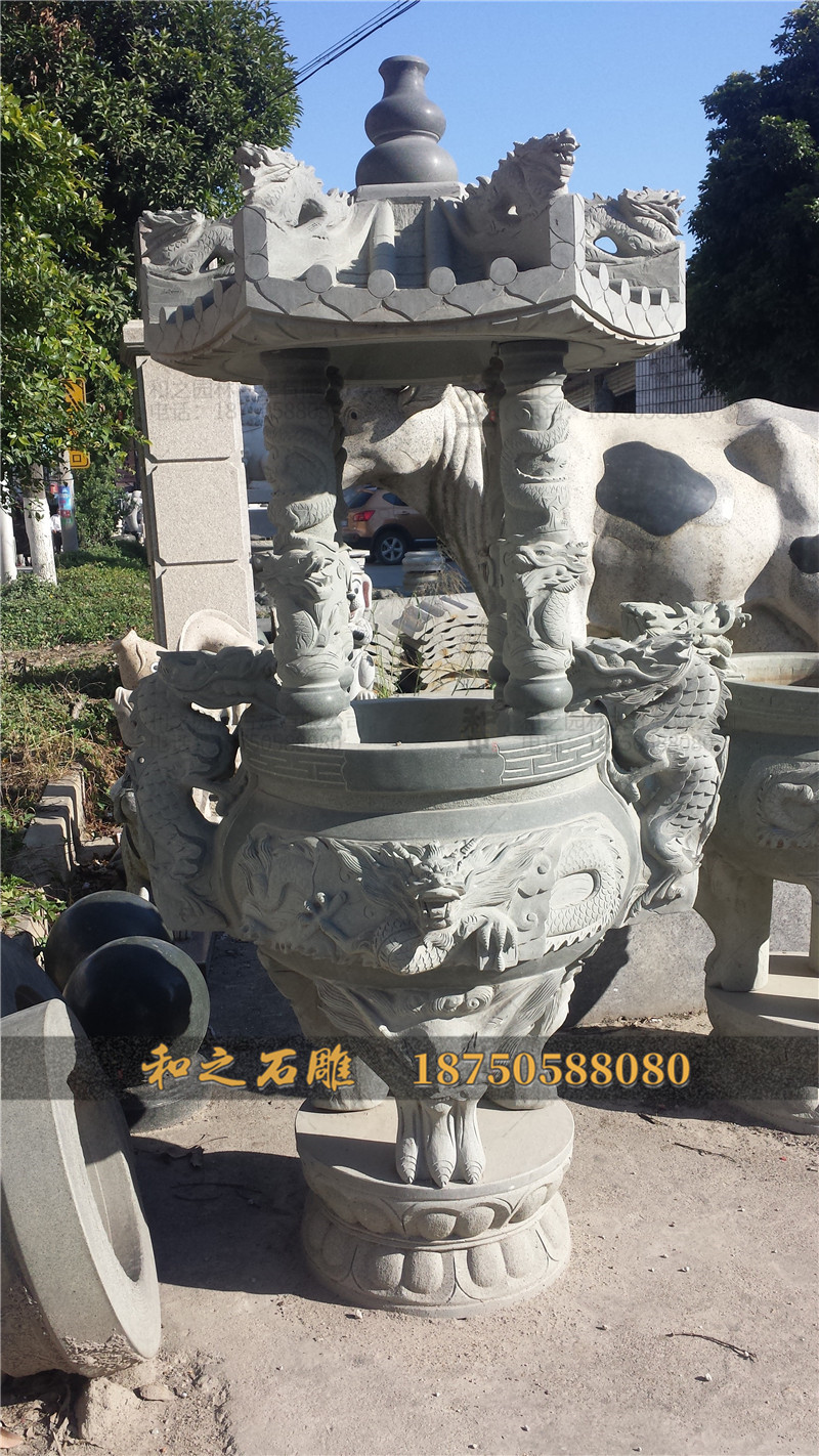 青石石雕香炉